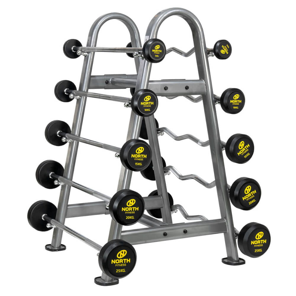 ชุดบาร์เบล NORTH FITNESS รุ่น MD3009 RUBBER COATED ครบชุด 150 กก.